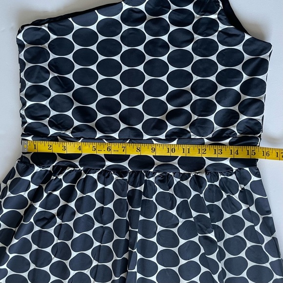 Women Lovely Black with Big White Dots One-shoulder Maxi Dress Stretchy Fabric - Picture 9 of 13